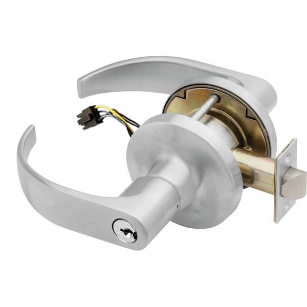 Grade 1 Storeroom Electric Cylindrical Lock, Fail Secure, Conventional Cylinder, 6 Pins, Quantum Lev